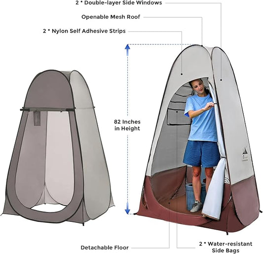 FLEXTAILGEAR Pop Up Privacy Tent Portable Camping Shower Instant Privacy Shelters Changing Dressing Room Pod Outdoor Camp Potty Toilet Bathroom with Carry Bag for Camping Hiking Beach Sunshade Fishing