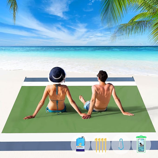 BYDOLL Beach Blanket 78''X81'' 4-7 Adults Oversized Lightweight Waterproof Sandproof Blanket for Beach Large Picnic Mat Travel Camping