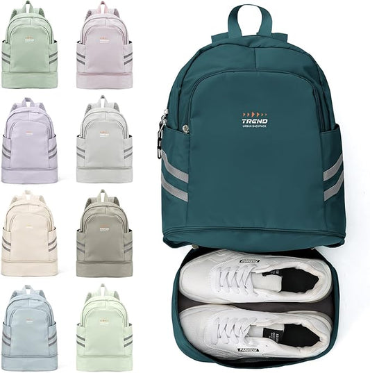 Coofay Small Gym Backpack for Women - Waterproof With Shoe Compartment, Lightweight Travel and Workout Sports Bag