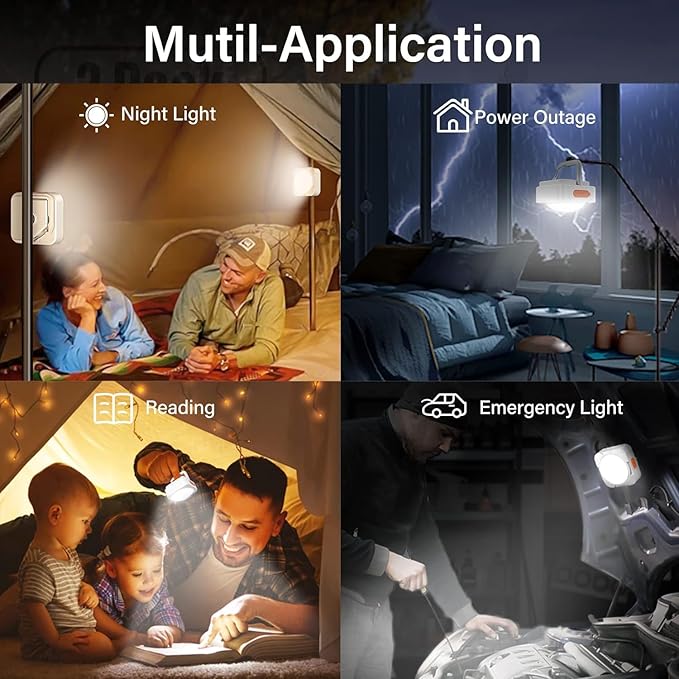 Multifuntional Rechargeable Camping Lantern,Magnetic Flashlight Power Bank for Power Outages,Portable LED Tent Light,Waterproof Emergency Light for Camping Hiking Tent Storms(Green)