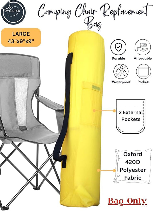 Replacement Bag for Folding Camping Chair, Portable Camp Chair, Hammock, Yoga Mat, Umbrella, Tents, Tripods, Fishing Poles - 420D Oxford Polyester Fabric
