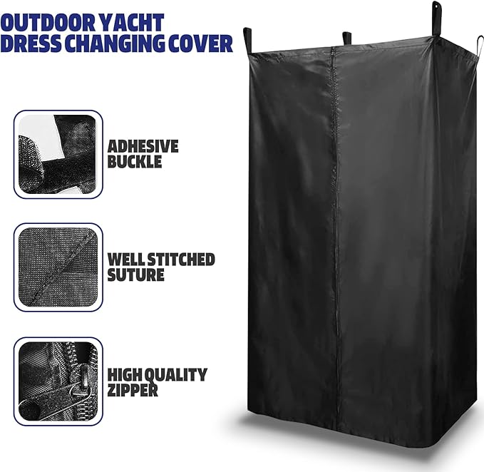 Privacy Tent for Boat, Portable Changing Room, Polyester Tent with Zipper, Suitable for Pontoon Boat Mall Studio Dressing Room 27" W x 30" D x 72" H