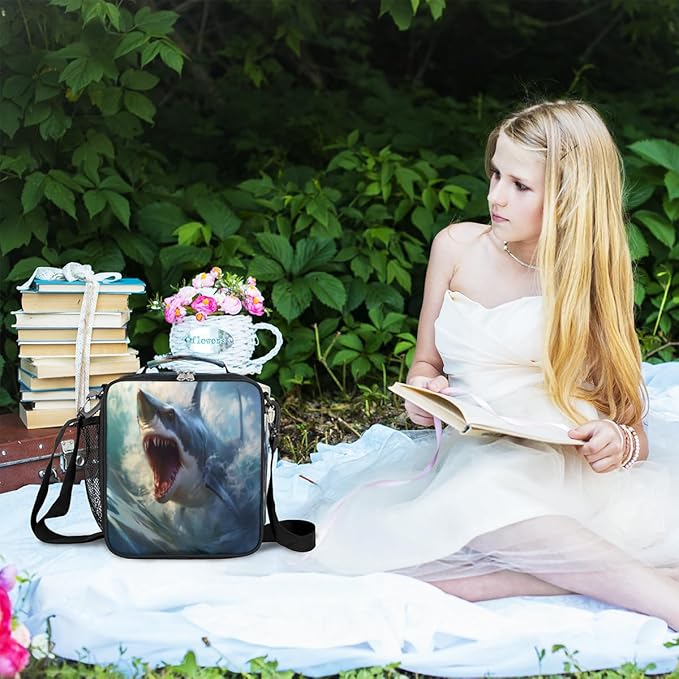 cfpolar Lunch Box for Boys Girls, Insulated Lunch Bags for Kids Reusable Mini Cooler Lunch Tote Lunchbox Thermal Meal Tote Kit with Shoulder Strap for Work School Picnic