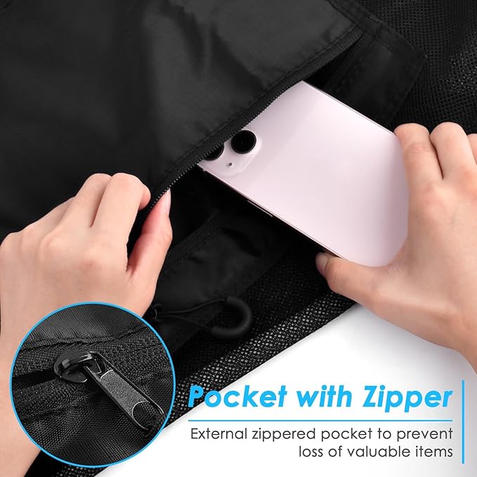 BROTOU Sports Mesh Bag Sports Equipment Bags Heavy Duty Drawstring Backpack Sport Balls Bag for Beach, Travel, Gym, Swimming Gear with Shoulder Strap