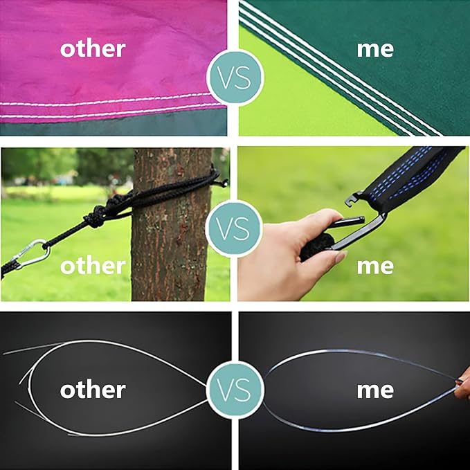 LFL Camping Hammock with Mosquito Net, Hammocks with 13ft Tree Straps Carabiners, Automatic Quick Open Outdoor Portable Hammock, Nylon Parachute Material Outside Hammock with net, Blue