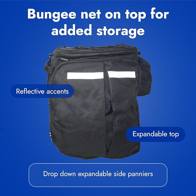 BiKase MIK Compatible Trunk Bike Bag Big Daddy with MIK Attachment, Waterproof Bag for Back of Bicycles with Panniers, Pannier Rack Bag with Water Bottle Carrier (MIK Rack not included)