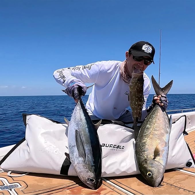 Buffalo Gear Insulated Fish Cooler Bag 40x18in 48x18in Leakproof Kill Bag Portable Waterproof Keep Ice Cold More Than 24 Hours