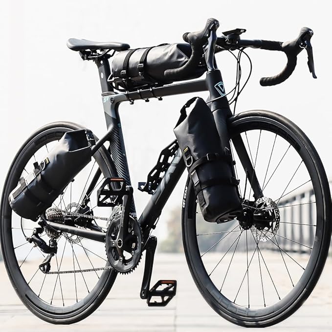 5L Bike Fork Bag with Multipurpose Cage for Cycling Touring,Lightweight Bicycle Waterproof Dry Cargo Rack Bag for MTB,Road,Mountain,Folding bikes