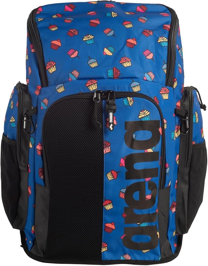 ARENA Spiky III Backpack 45 Swimming Athlete Sports Gym Rucksack Large Training Gear Equipment Swim Bag for Men and Women, 45 Liters, Cupcakes