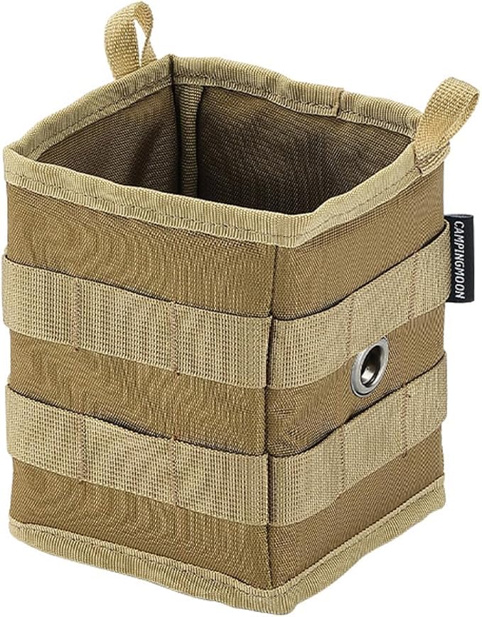 CAMPINGMOON Storage Box Accessory Gear Organizer XS for Camping Chair Tactical Table Field Rack Coyote BG-1212