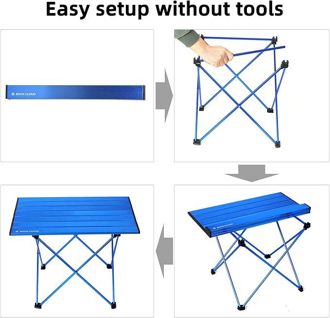 ROCK CLOUD Portable Camping Table Ultralight Aluminum Camp Table Folding Beach Table for Camping Hiking Backpacking Outdoor Picnic
