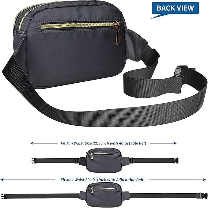 Fanny Packs for Women Men Fashion Plus Size Waist Pack Belt Bag Fanny Pack for Girls Boys with 5 Pockets Adjustable Belt, Cute Bum Bag Hip Bags for Travel Disney Running