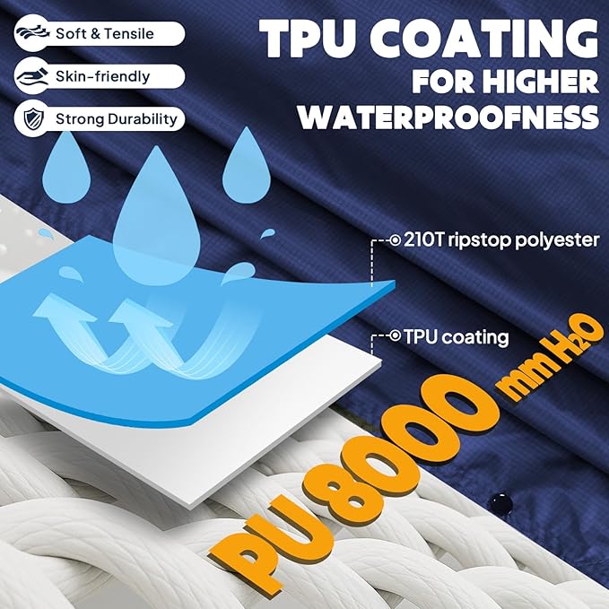 ANYOO Hooded Rain Poncho for Adults Waterproof Lightweight Rain Coat for Men Women Reusable Rain Jacket for Emergency Outdoor