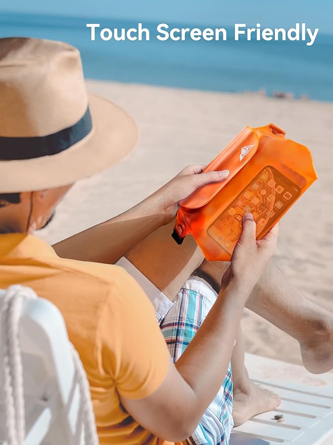 HEETA 2/3/4 Pack Waterproof Pouch with Waist Strap, Screen Touchable Dry Bag with Adjustable Belt for Phone Valuables for Kayaking, Swimming, Snorkeling, Boating, Fishing, Surfing & Beach