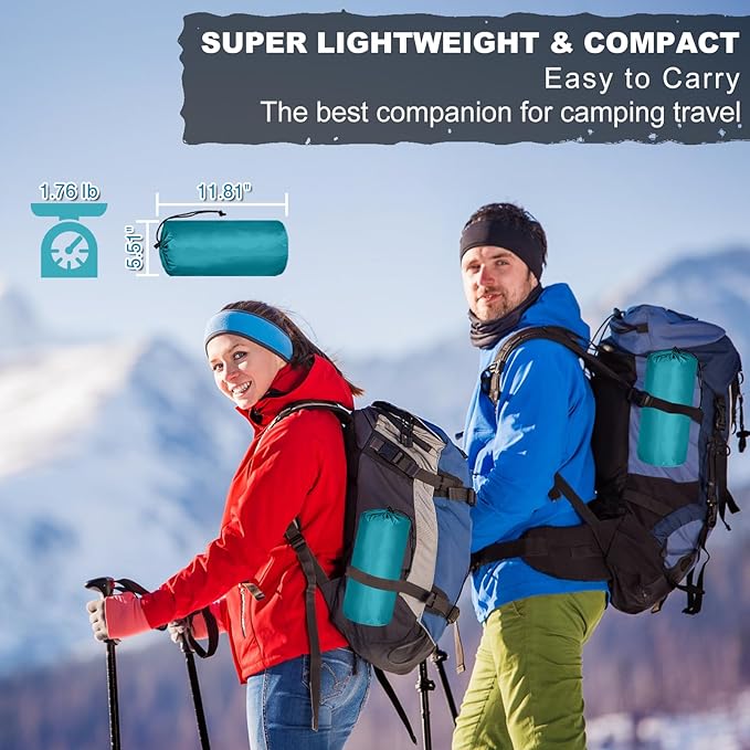 MEETPEAK Camping Sleeping Mat, Inflatable Sleeping Pad Foot Press Lightweight Camping Pad for Backpacking Hiking Traveling, Durable Waterproof Air Mattress Compact Camp Pad Thickness 4 Inch