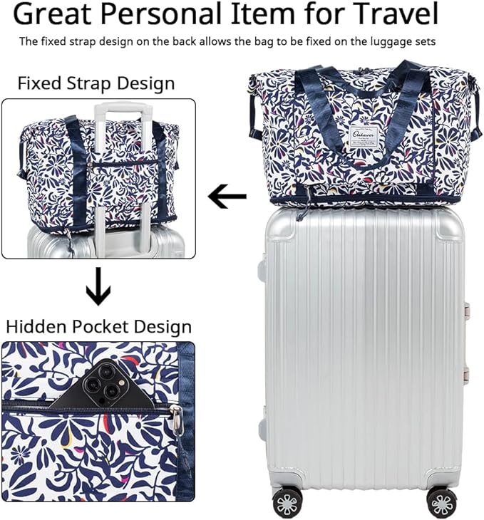 Large Capacity Foldable Travel Bag Expandable Portable Carry on Bag Dry&Wet Separation Sports Duffel Bags