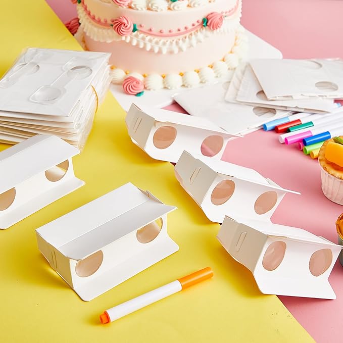 Shappy Cardboard Folding Binoculars with Coloring Markers Paintable Make Your Own Paper Binocular 3x Magnification DIY Art Craft Toys for Boys Girls Birthday Party Supplies Class Activity (100 Pieces)