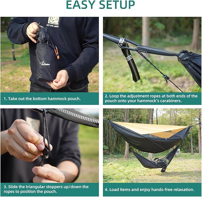 Compact Storage Organizer for Camping Hammocks, Waterproof Camping Gear Storage, Portable Hammock Accessory for Hiking, Backpacking