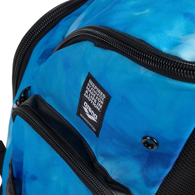 ARENA Spiky III Backpack 45 Swimming Athlete Sports Gym Rucksack Large Training Gear Equipment Swim Bag for Men and Women, 45 Liters, Blue/Multi