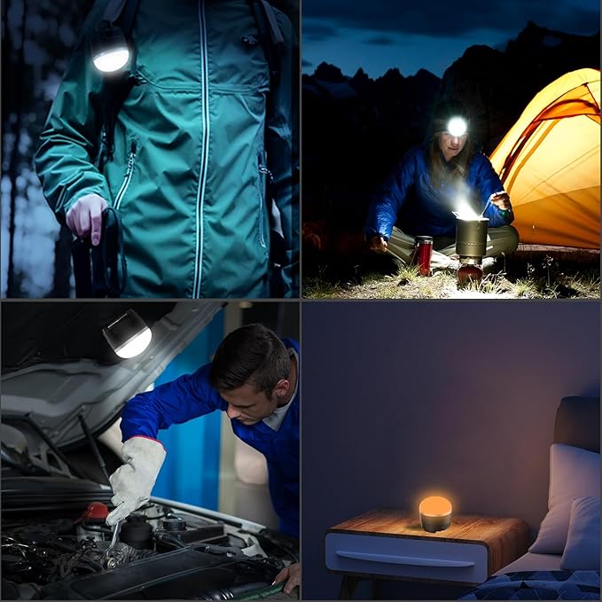 RGB Rechargeable Camping Lights 1000LM,YINGWOND 4000mAh LED Portable Camping Lantern with Magnet,Waterproof Tent Light for Emergency Power Outages Hiking Home Hurricane