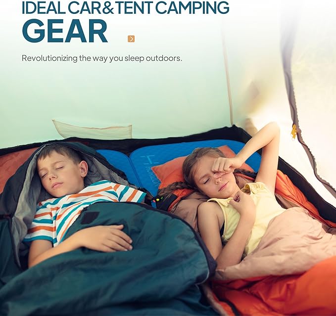 LOSTHORIZON Air & Foam Camping Mattress, Self-Inflating Sleeping Pad, 3" Thick, with Pump Sack, Slim Single