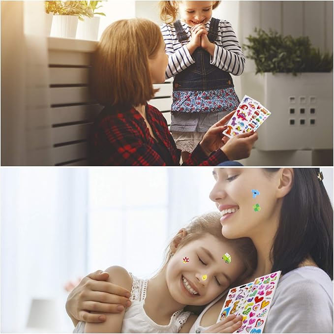 3D Stickers for Kids Toddlers 550+ Vivid Puffy Kids Stickers 24 Different Sheets, Colored 3D Stickers for Boys Girls Teachers, Reward, Craft Scrapbooking