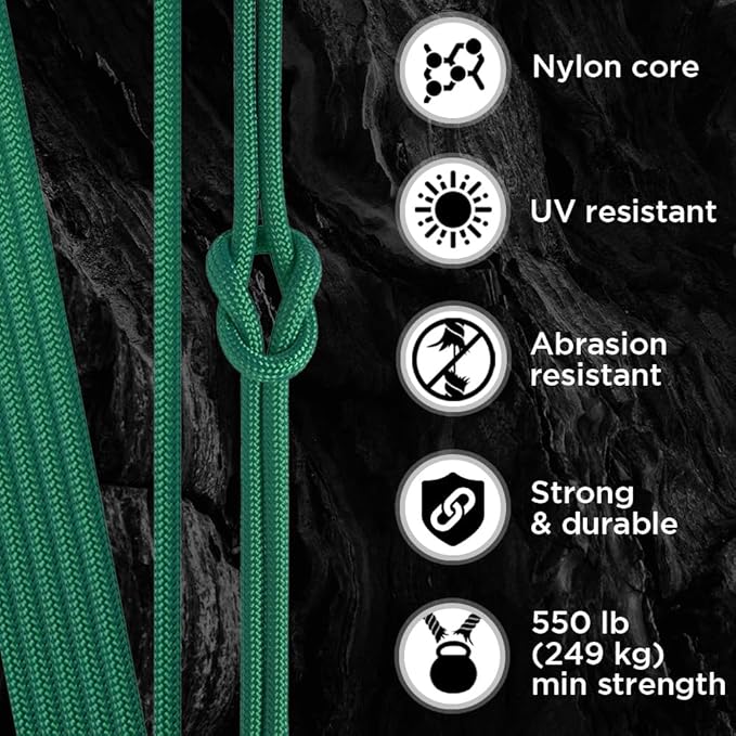 TECEUM Heavy Duty Rope 1000 – 1000ft / 200ft / 100ft / 50ft – 40+ Colors – Utility Rope for Survival & Camping Gear – Nylon String, Camping Rope, para Cord, Utility Nylon Rope, Tent Cord