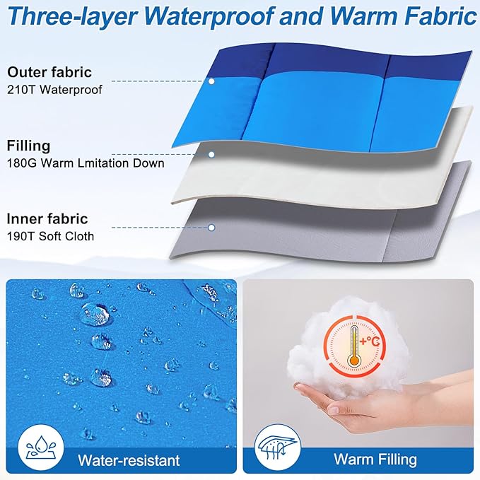 Basumee Sleeping Bags for Adults 3 Season Warm Cool Weather Wearable Camping Sleeping Bag with Compression Bag Portable Backpacking Hiking Camping Essential for Women Men Kids Teens