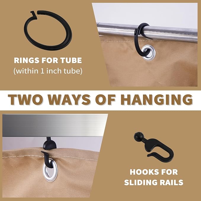 Gazebo Replacement Mosquito Netting Outdoor Universal Gazebo Canopy 4-Panels Screen Sidewalls with Zipper for Patio Garden (Brown, 10x12)