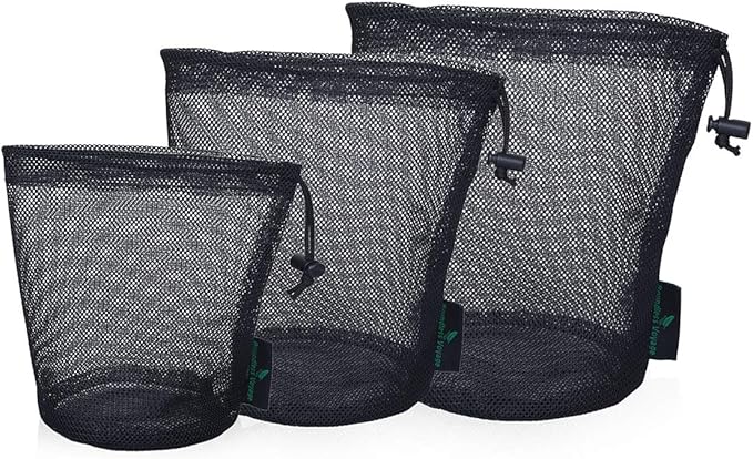 5pcs Durable Drawstring Net Bag Storage Ditty Bag M