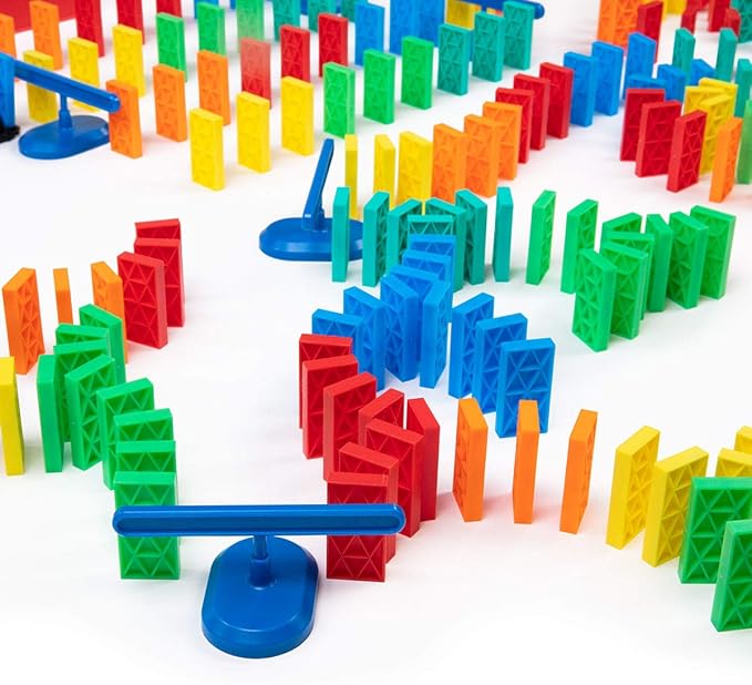 Bulk Dominoes Kinetic Domino Kit | Dominoes Set, STEM STEAM Small Toys, Family Games for Kids, Kids Toys and Games, Building, Toppling, Chain Reaction Sets (331pc)