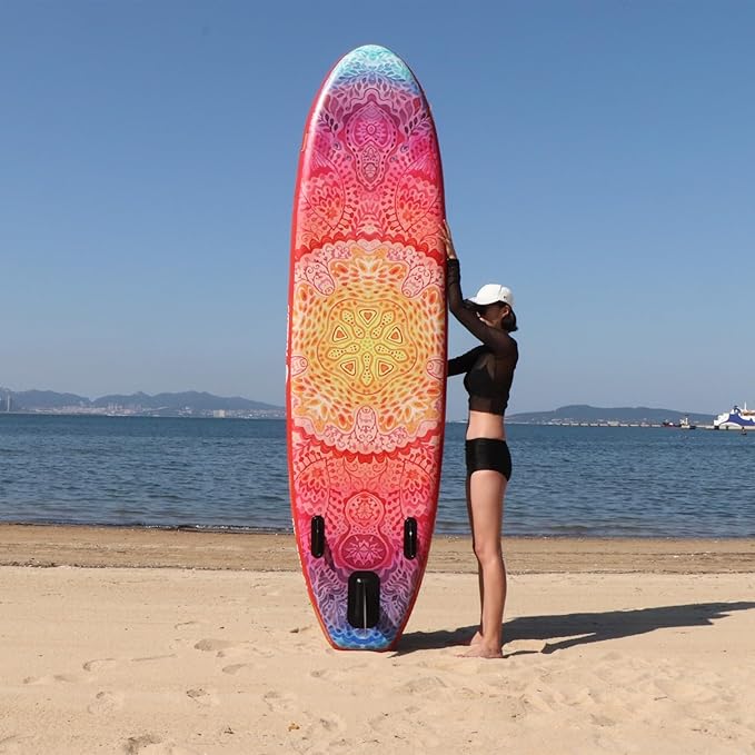 Inflatable Paddle Board for Adult, Paddle Board for All Skill Levels, Wide SUP Board with Primium Accessories Include SUP Carry Bag, Hand Pump, 10L Waterproof Bag and Adj Paddle