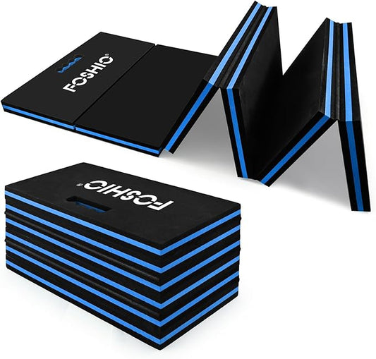 FOSHIO Foldable EVA Mat with Carrying Handles - Thick Kneeling Mat for Mechanics, Garage, Picnicking, Gardening, Camping, Home Gym