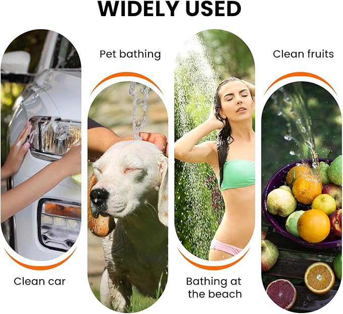 Portable Camping Shower Outdoor Camp Shower Pump,Upgrade Rechargeable Electric Shower Pump with Intelligent Digital Display Multiple Spray Modes for Camping, Hiking, Traveling,RV