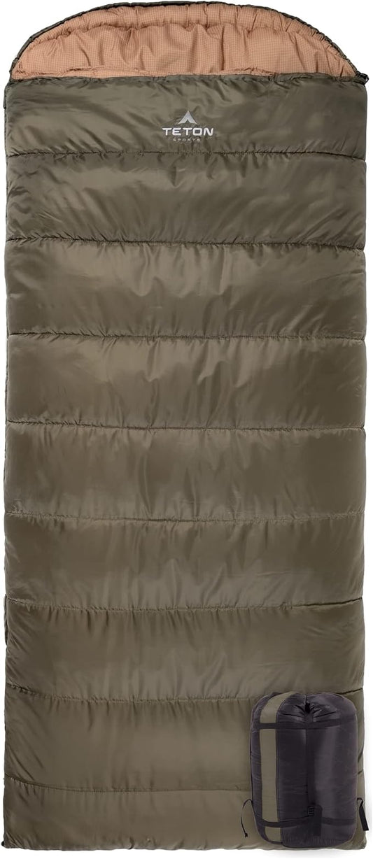 Teton Celsius XXL Sleeping Bag, Cold Weather Sleeping Bags for Adults and Kids, Camping Made Easy and Warm. Compression Sack Included, 35F, 25F, 0F, 20F Degree