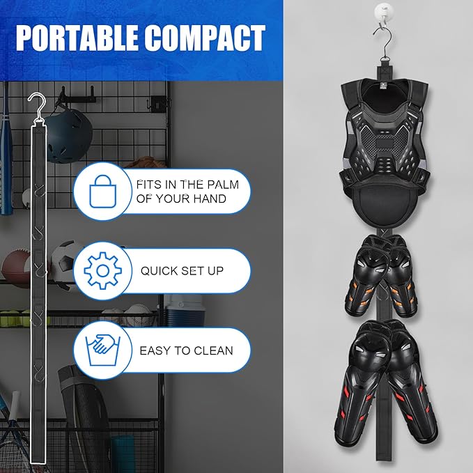 6 PACK Hockey Drying Rack with Storage Bag,Hockey Equipment Gear Drying Rack, Sports Gear Organizer Hanging Straps,Ice Goalie Hockey Gifts For Boys Football Baseball Catcher.Outdoor Camping Must Have