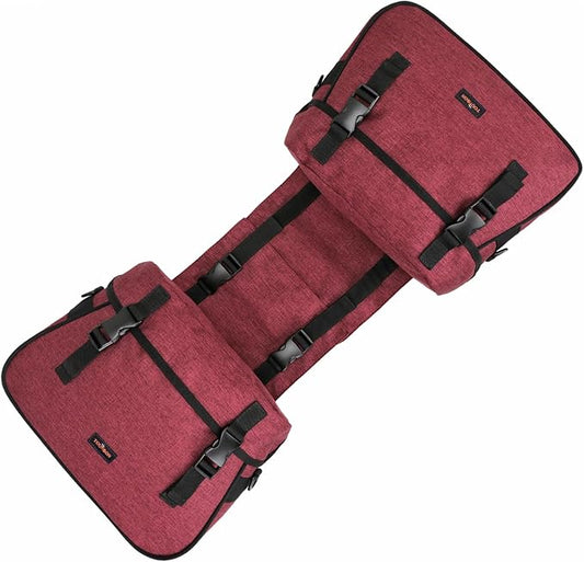 TOURBON Nylon Double Pannier Shoulder Bags Bicycle Rear Rack Trunk Motorcycle Tail Seat Bag (Purple)