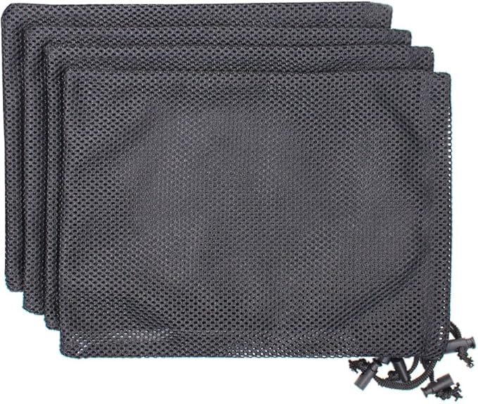 4 PCS Multi Purpose Nylon Mesh Drawstring Storage Ditty Bags for Travel & Outdoor Activity