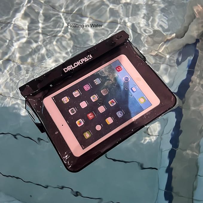 DRLOKPAK Waterproof Waist Pouch Fanny Pack Bum Bag Hip Pouch for Swim Surf Sail Snorkel Kayak Beach Pool to protect Wallet Passport Phone watch eReader mini tablet Dry (Black)