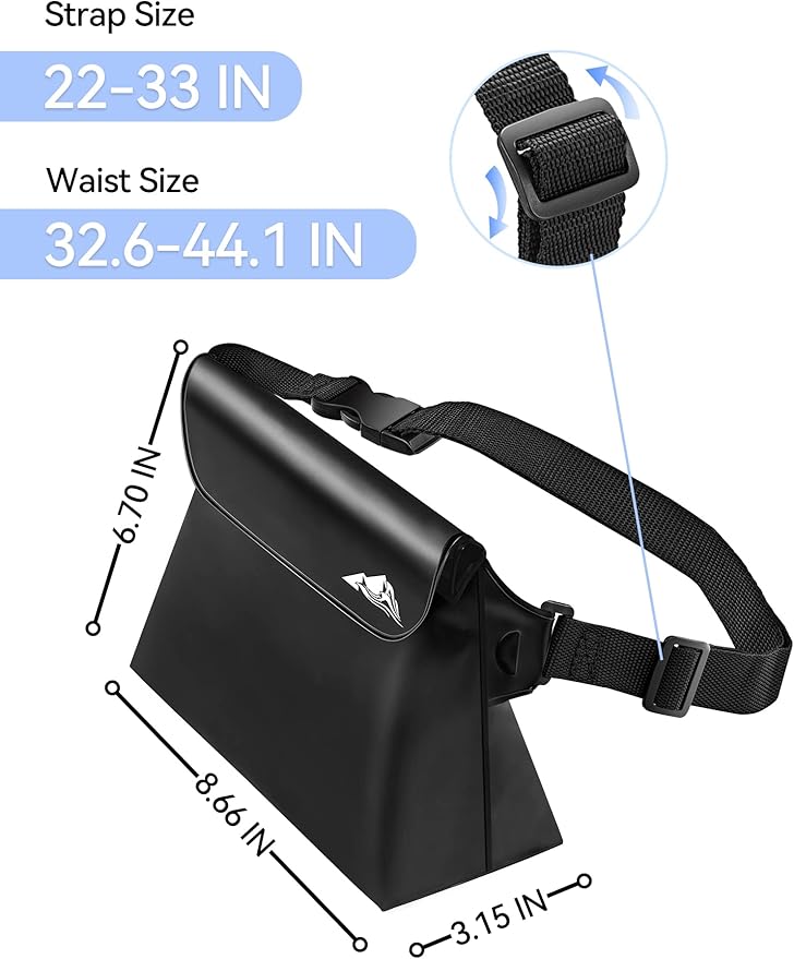 HEETA 2-Pack Waterproof Pouch with Waist Strap, Transparent Screen Touchable Dry Bag Bundled with 5-Pack Clear Waterproof Dry Bag