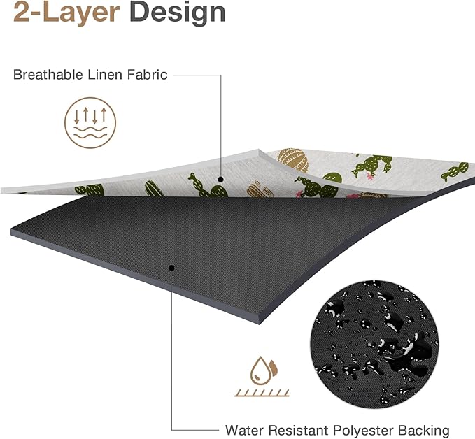 Picnic Blankets Washable | Beach Mat Sand Free Waterproof | Camping Blankets | Emergency Blankets | Picnic Baskets Accessories with Waterproof Backing and Shoulder Strap - Cactus