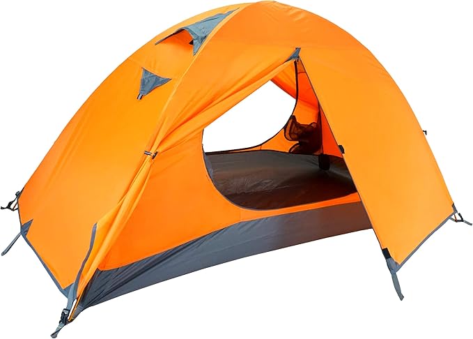 Azarxis Camping Tent 1 2 3 4 Man Person 3 4 Season Easy Set Up Waterproof Double Layer Lightweight Aluminum Rod Tents for Backpacking Hiking Trekking Travel Climbing Outdoor Activities