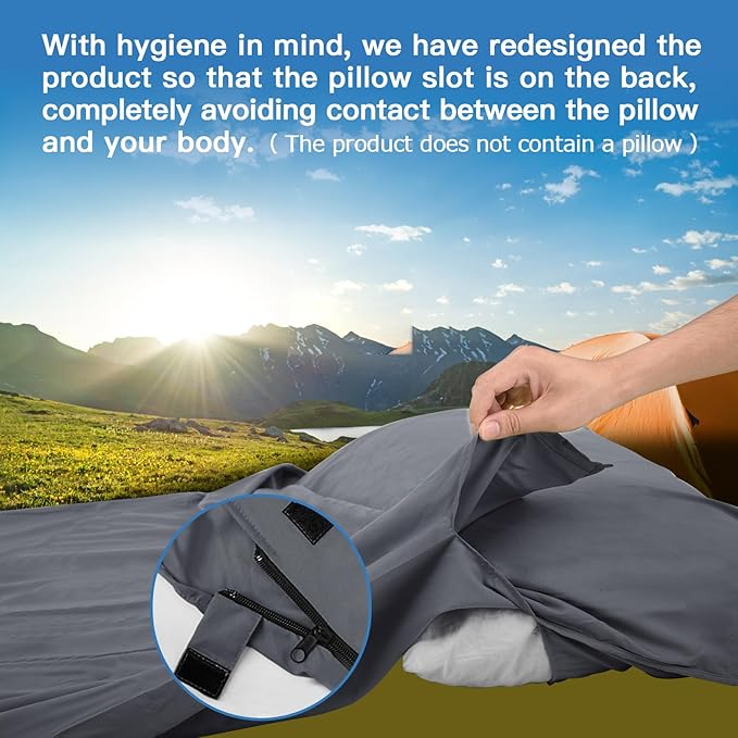 Sleeping Bag Liner, Travel Sheets & Adult Sleep Sack, Ultralight and Portable Summer Sleeping Bag - Ideal for Backpacking, Hotels and Hostels, Business Trips, Camping