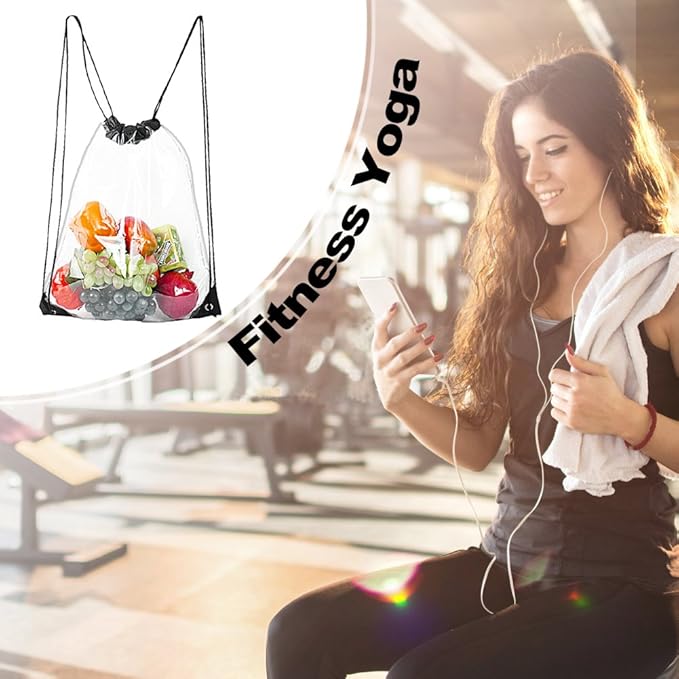 Clear Drawstring Bag Waterproof Stadium Drawstring Backpack