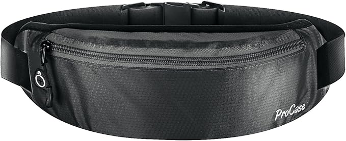 ProCase Running Belt Waist Pack, Sports Runner Bag Pouch Adjustable Fanny Pack for iPhone and Other Smartphones, Sweatproof Workout Waist Bag for Men Women Hiking Fitness Jogging