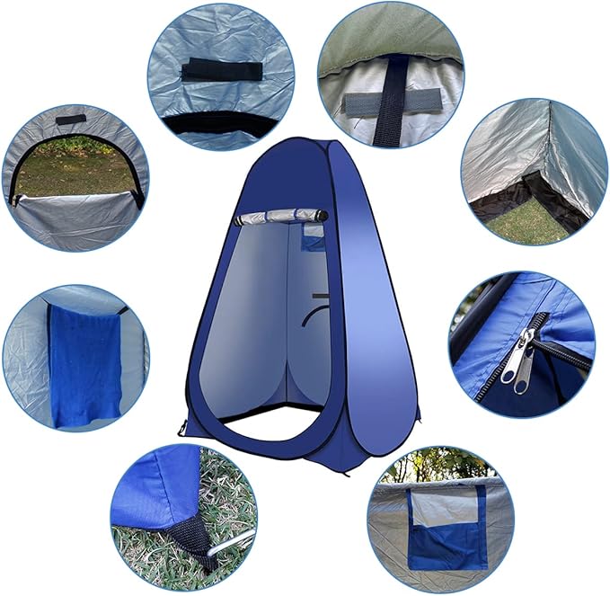 Portable Outdoor Camping Toilet Kit for Adults,Pop Up Privacy Tent, Camping Folding Toilet, 30 Toilet Bags, Washable Foldable for Travel, RV, Car, Beach, Hiking