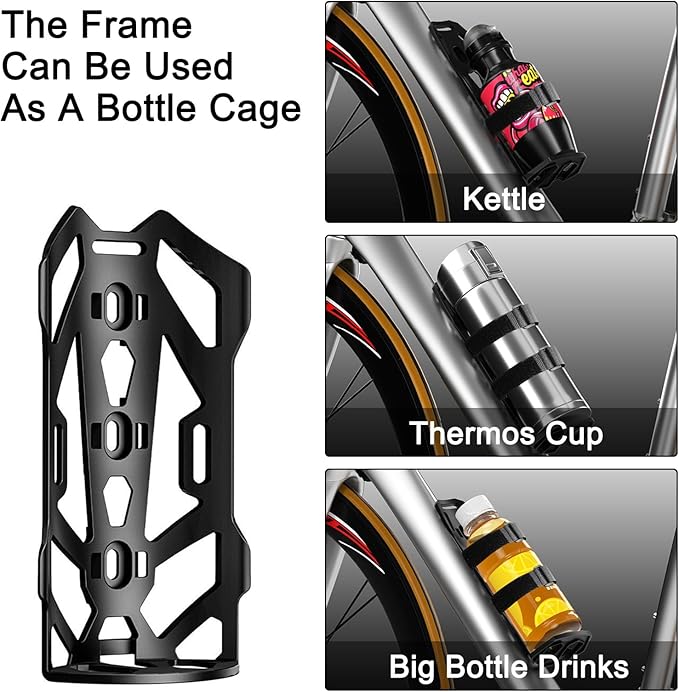 ENLEE 2pcs Bike Fork Bag with Multipurpose Cage-Waterproof Dry Bike Bags for Bicycles 5L Lightweight Portable Roll Top Design Bike Packing Fork Bags for MTB, Road, Gravel, Folding Bikes Touring