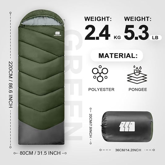 Sleeping Bags for Adults Cold Weather,Portable, Waterproof,Lightweight Sleeping Bag for Tall Girls Boys with Compression Sack for Warm Camping, Hiking, Outdoor & Indoor