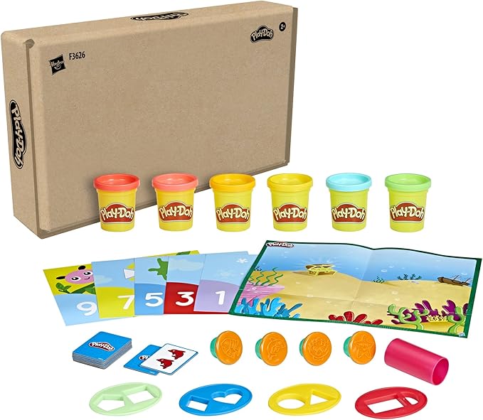 Play-Doh Create & Count Numbers Playset with 6 Double-Sided Playmats, 10 Counting Flashcards & 6 Cans, Back to School Classroom Supplies, Preschool Toys, Ages 2+ (Amazon Exclusive)