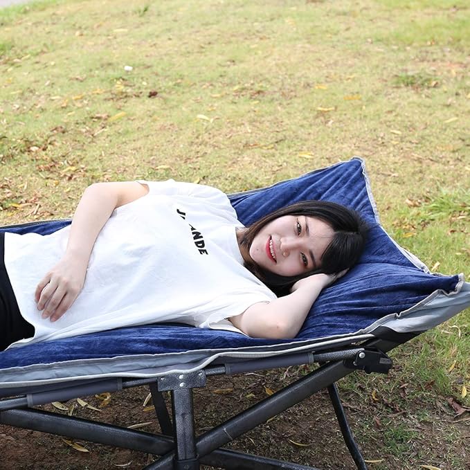 Sleeping Cot Pads (75" x 28") with Elastic Straps Portable for Outdoor & Hiking, Cotton Soft Thick Camping Cot Pad,Waterproof